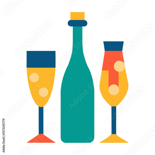 set of different drinks