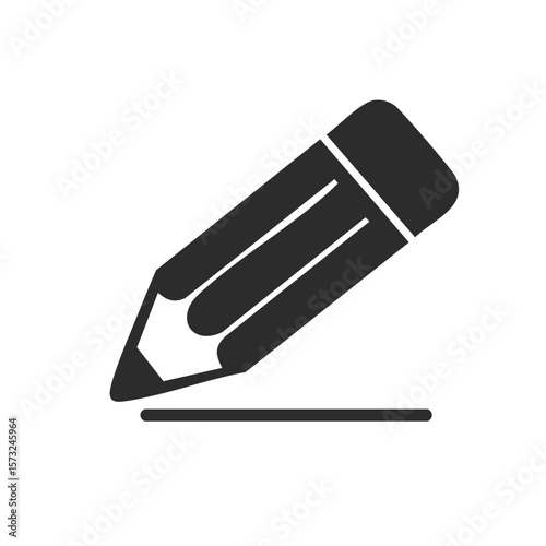 Pencil Writing Line Icon Education Office Supply Tool
