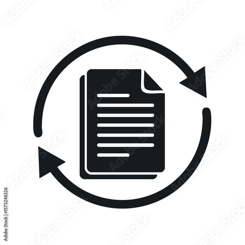 File sync icon with two arrows, data synchronization, backup and restore, refresh pages, files update concept