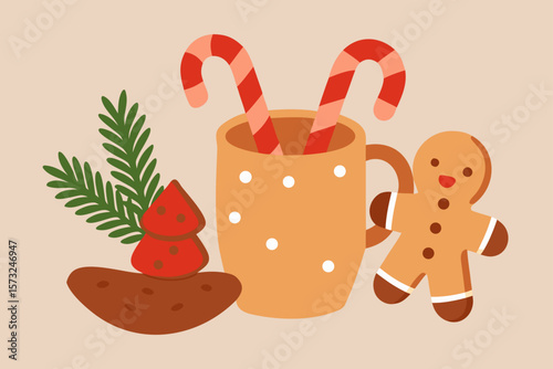 gingerbread cookies candy canes cinnamon sticks 