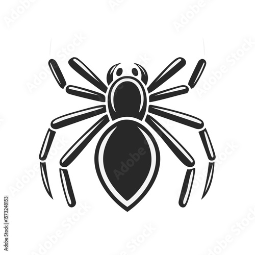 Stylized Spider Silhouette with Eight Legs and Eyes