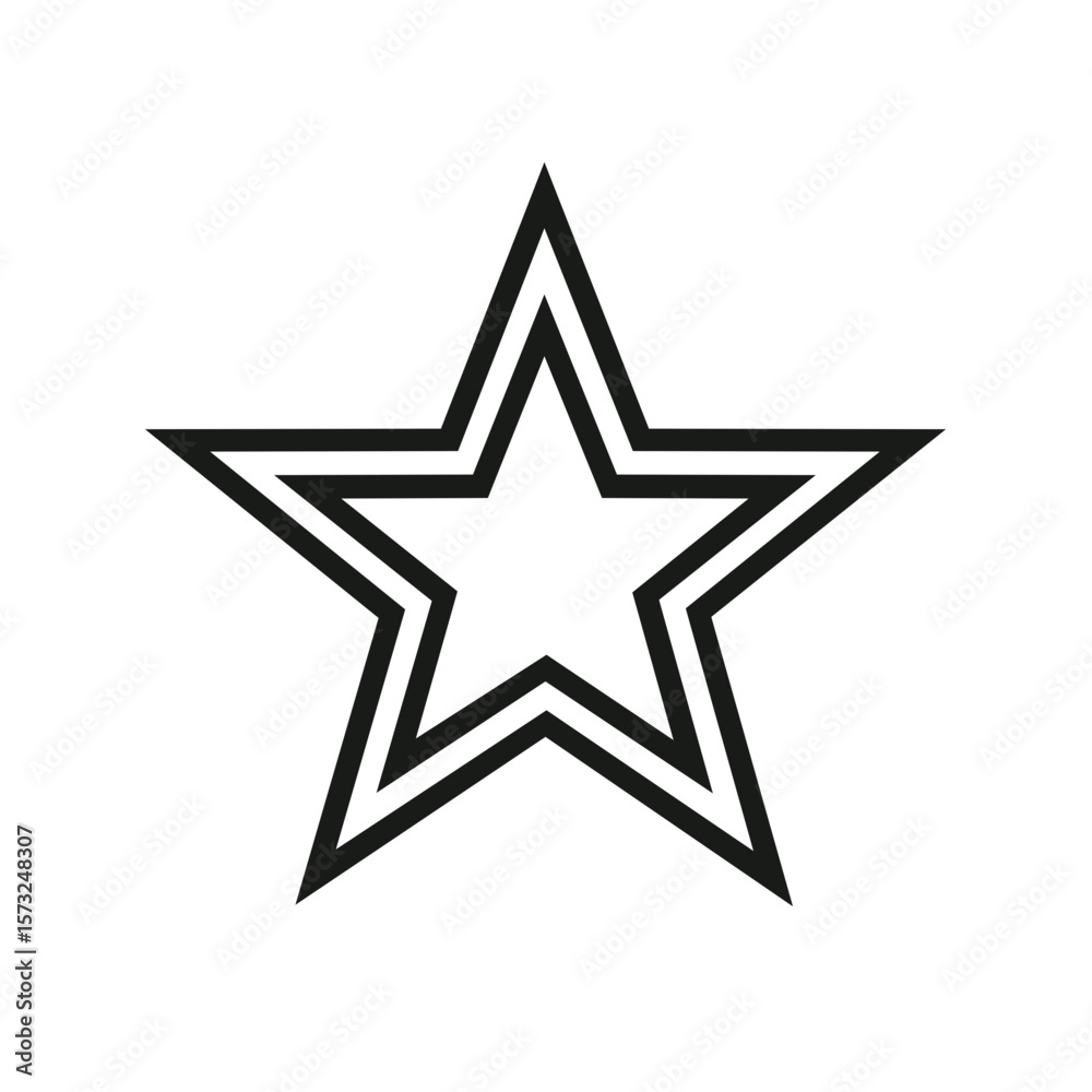 Double Outline Star Shape on White Backdrop Simple Design for Print and Digital Graphics Double Outline Star Shape on White Backdrop Simple Design for Print and Digital Graphics