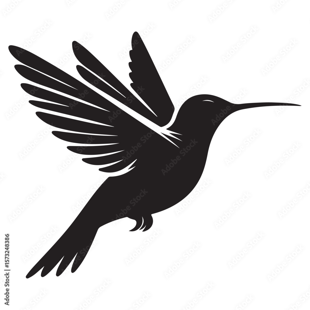 Obraz premium Humming bird silhouette vector art illustration, Wildlife
