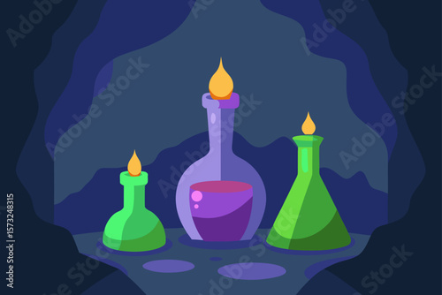 burning candles in the dark