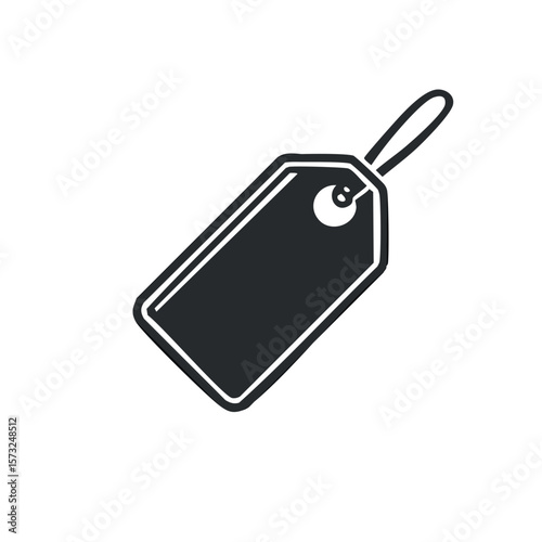 Vector illustration of a black blank price tag icon on white background for any kind of sales