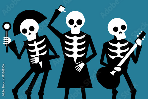 set of halloween skulls