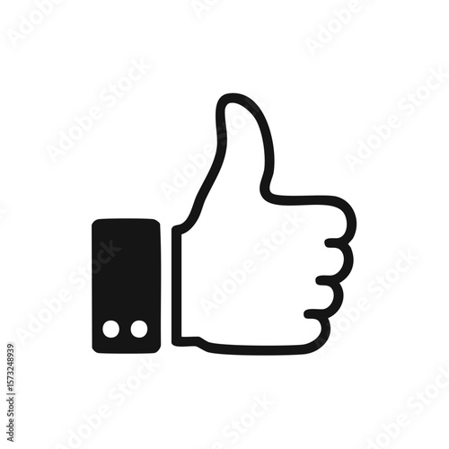 Simple Thumbs Up Symbol Illustration Approval Icon Hand Gesture Like Choice