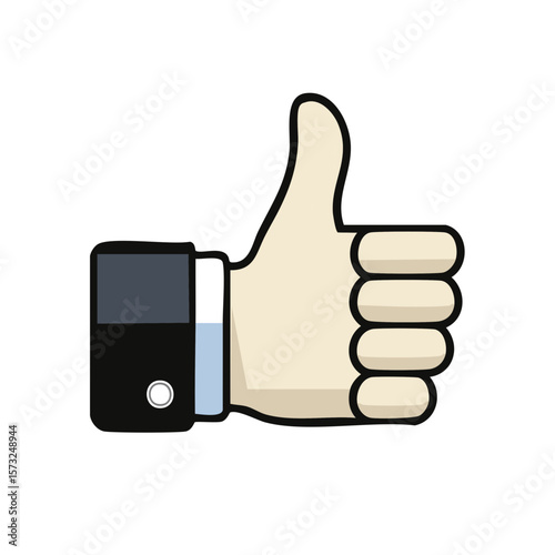 Thumbs Up Gesture Illustration with Suit Sleeve Hand Symbol Approval and Agreement