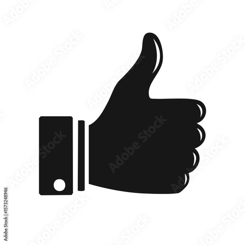 Human Hand Gesture Thumbs Up Black Silhouette Approval Concept