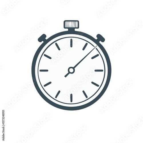 Analogue Style Stopwatch Illustration Isolated on White Background