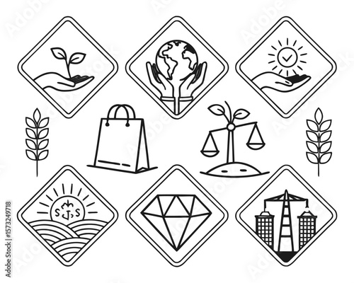Clean Minimalist Line Art Icons  A Collection for Sustainable Living (2).eps  