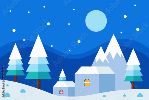 winter landscape with trees and snow