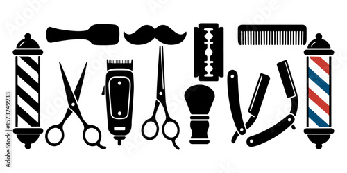 set of tools for hairdresser