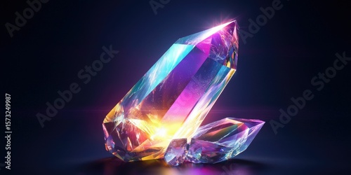 Wallpaper Mural Glowing prism crystal PNG with transparent sparkle and optical gem rays Torontodigital.ca