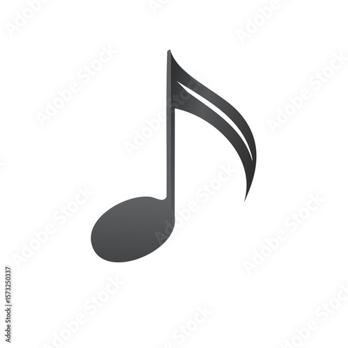 Musical Note Symbol Eighth Note Icon Graphic Illustration Isolated