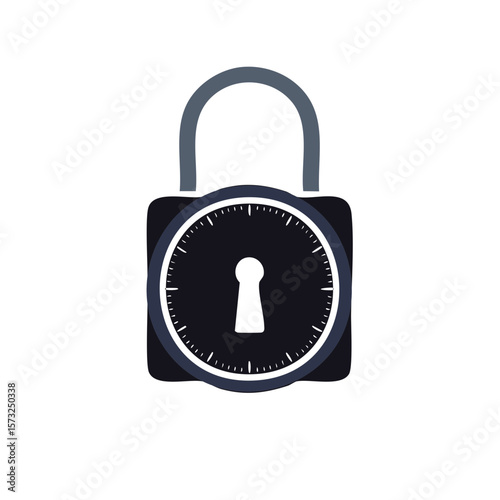 Padlock Security Concept Combination Lock Keyhole Protection Safety System Illustration Symbol