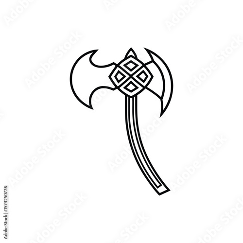 Celtic axe line art