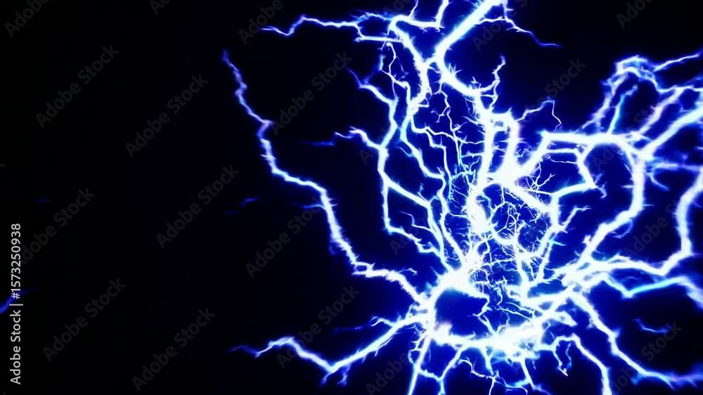 Bright Blue Lightning Bolt Striking in Dark Sky with Electric Energy and Dynamic Natural Phenomenon Bright Blue Lightning Bolt Striking in Dark Sky with Electric Energy and Dynamic Natural Phenomenon