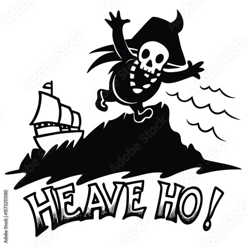 Heave Ho! A Jolly Roger Pirate Silhouette Illustration
