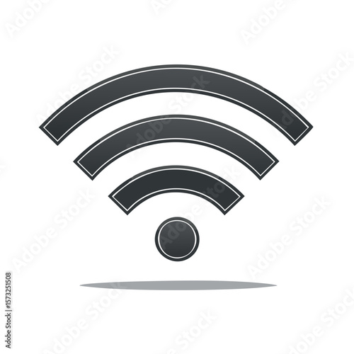 Wireless Internet Network Connectivity Signal Symbol in Gray Scale Isolated