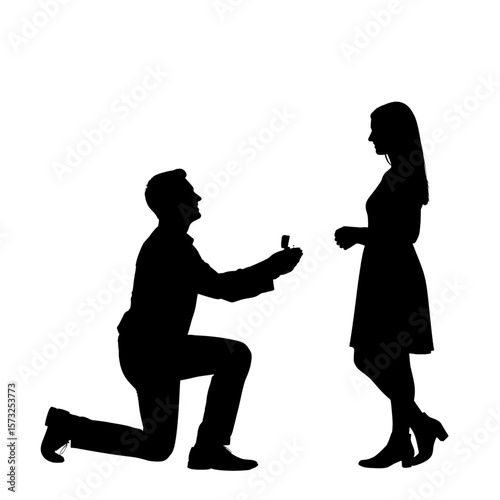Marriage Proposal Silhouette