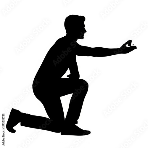 Man Proposing Silhouette