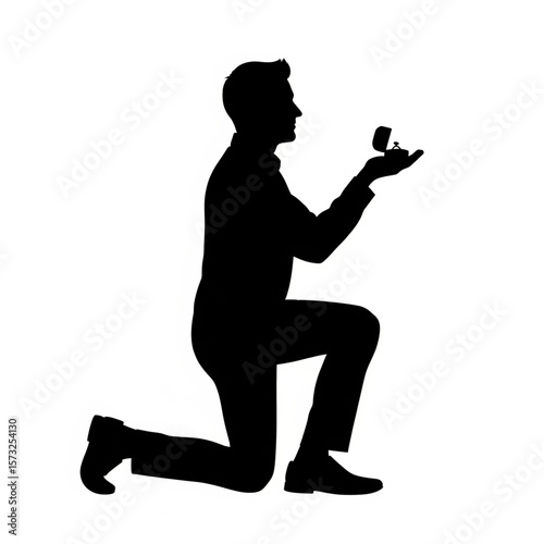 Man Proposing Silhouette with Engagement Ring