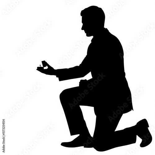 Man Proposing Silhouette