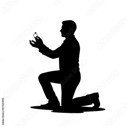 Man Proposing Silhouette