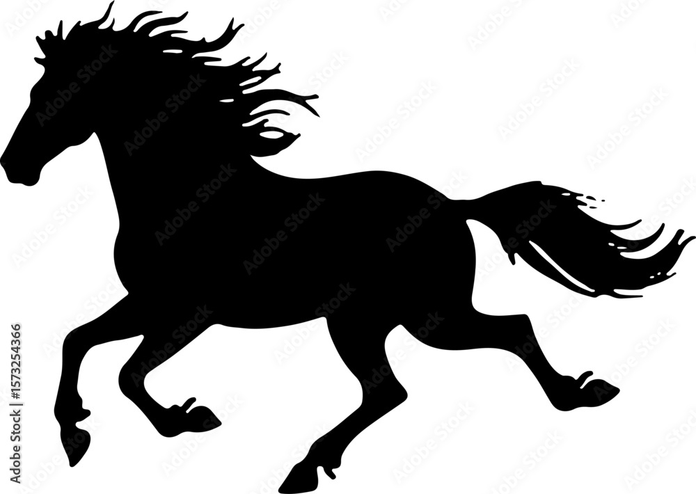 Obraz premium horse, mountain animal, mammal, vector graphics