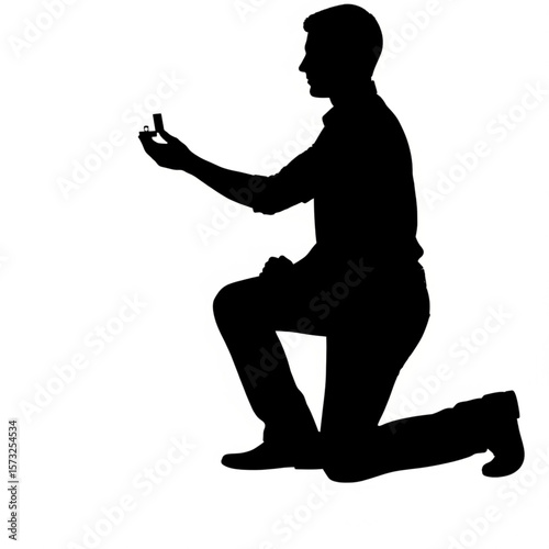 Man Proposing Silhouette