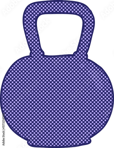 freehand drawn cartoon 40kg kettle bell weight in bright neon color