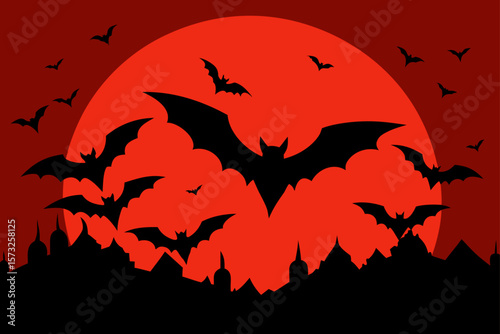 halloween background with bats