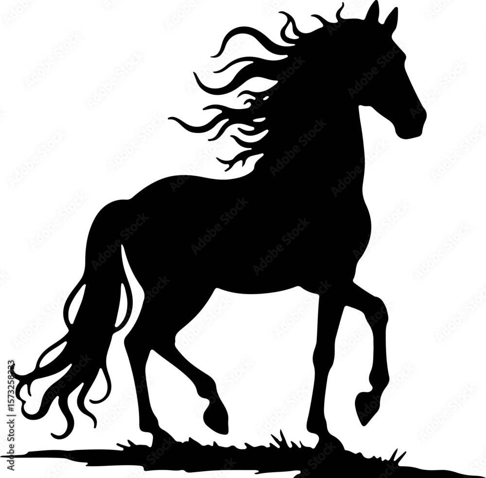 Obraz premium horse, mountain animal, mammal, vector graphics