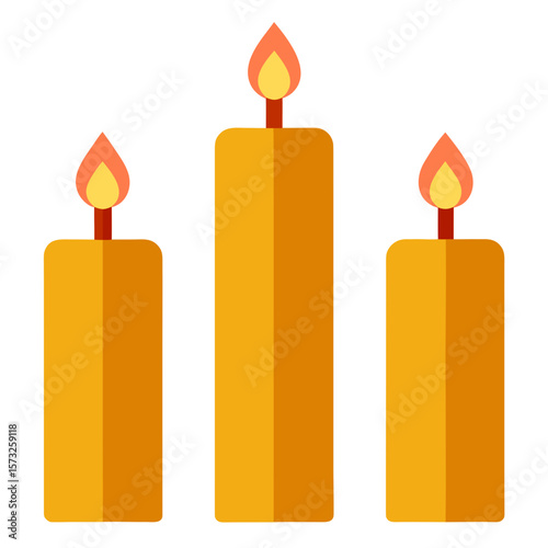 burning candles vector illustration