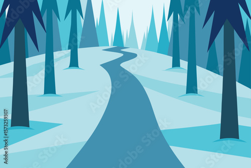 winter road in the forest
