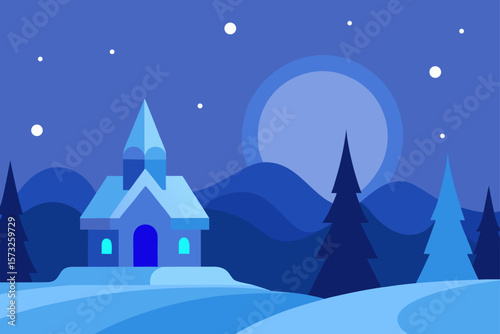 winter landscape with house