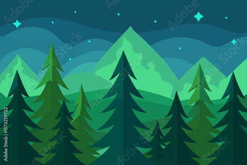 winter forest vector illustration