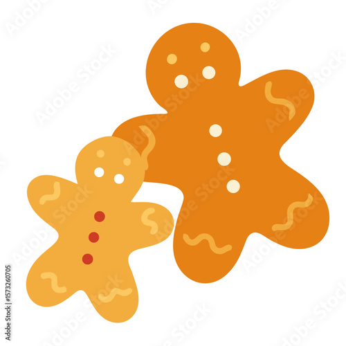 gingerbread cookies isolated on white