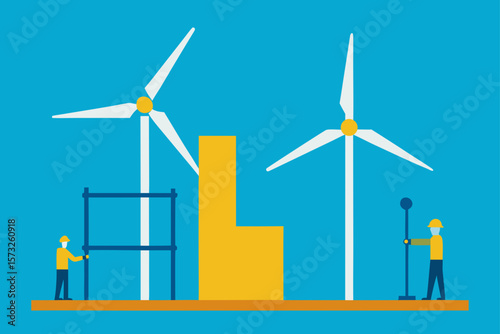 wind turbine in the wind