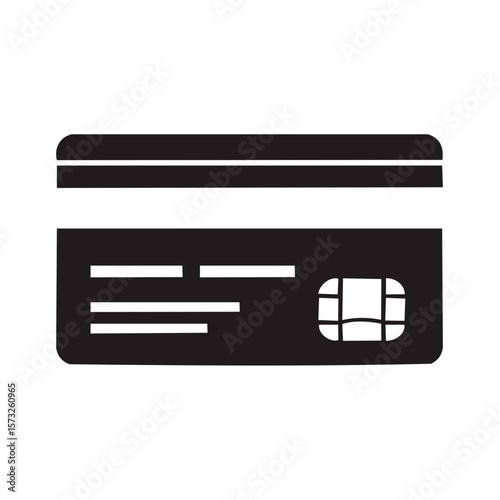 Black and White Credit Card Payment Electronic Purchase Finance, Vector Illustration