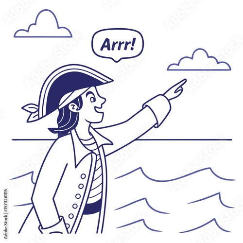 Minimalist Pirate Illustration Arrr! A Jolly Roger Adventure