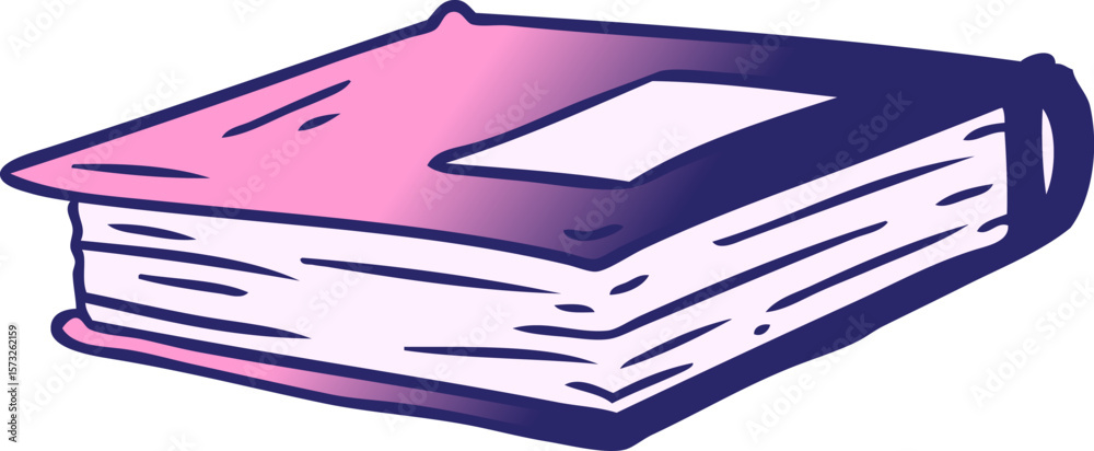 Obraz premium hand drawn gradient cartoon doodle of a red journal in bright neon color