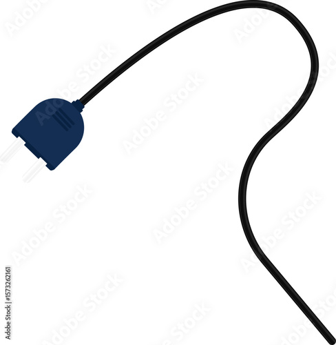 Curve path with a socket plug connector at the end of a colorful round wire design, showing a vibrant illustration.