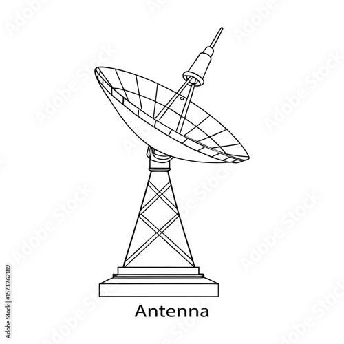 Abstract geometric antenna symbol with a distinctive silhouette design
