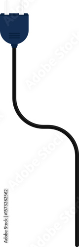 Path with a socket plug connector at the end, showing a curved wire design that changes direction.