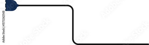 Path with a socket plug connector at the end, forming a simple curved shape in the wire.