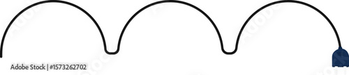 Path with a socket plug connector at the end, following a jouncing path design in the wire.