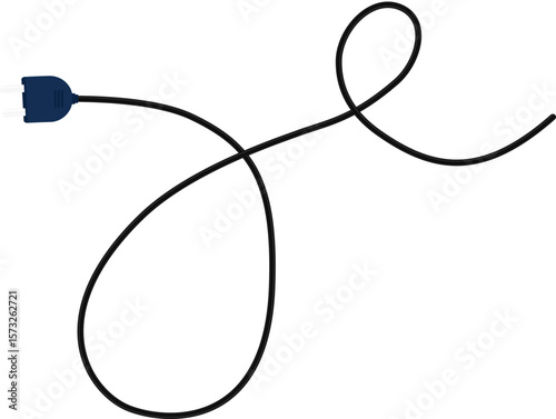 Path with a socket plug connector at the end, featuring one large loop and one small loop in the wire design.