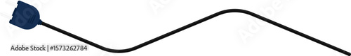 Path with a socket plug connector at the end, forming a zigzag shape with rounded corners in the wire.